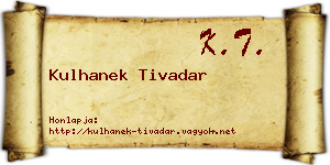 Kulhanek Tivadar névjegykártya