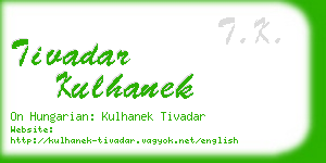 tivadar kulhanek business card